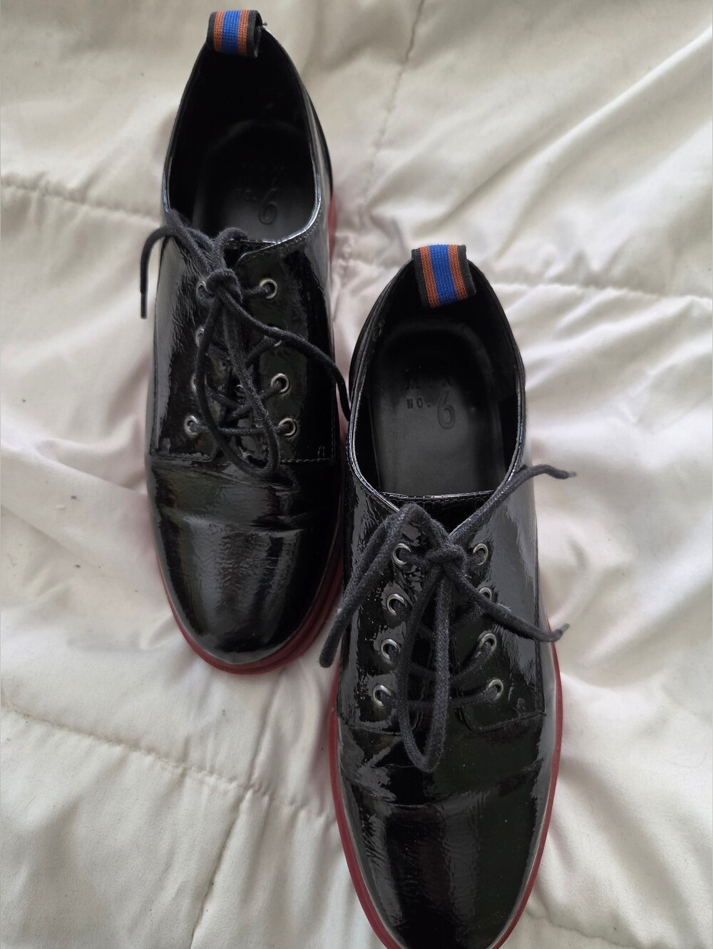 Mix No. 6 Gustava Oxford Faux Patent Leather Lugged Shoes Size 9